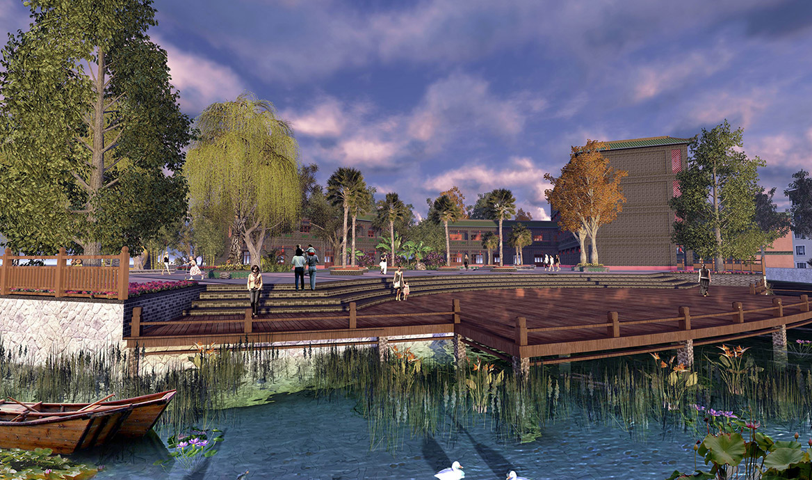 曲藝中心廣場親水舞臺(tái)廣場效果圖